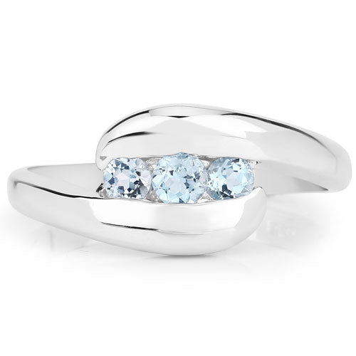 0.74 Carat Genuine Blue Topaz .925 Sterling Silver Ring Bids.com