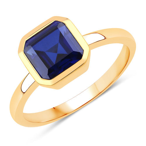 2.42 Carat Created Sapphire .925 Sterling Silver Ring Bids.com