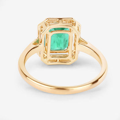 1.62 Carat Genuine Ethiopian Emerald and White Diamond 14K Yellow Gold Ring Bids.com