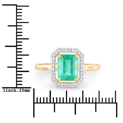 1.62 Carat Genuine Ethiopian Emerald and White Diamond 14K Yellow Gold Ring Bids.com