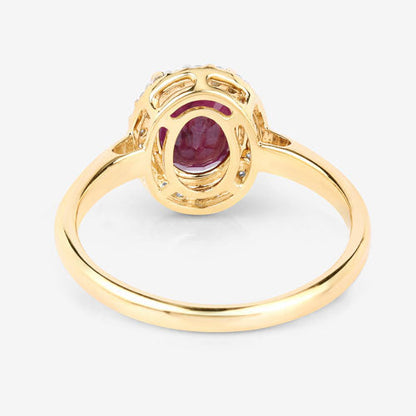 1.59 Carat Genuine Ruby and White Diamond 10K Yellow Gold Ring Bids.com
