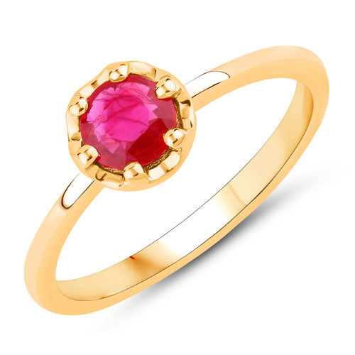 0.50 Carat Genuine Ruby 14K Yellow Gold Ring Bids.com