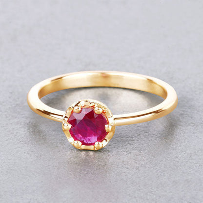 0.50 Carat Genuine Ruby 14K Yellow Gold Ring Bids.com