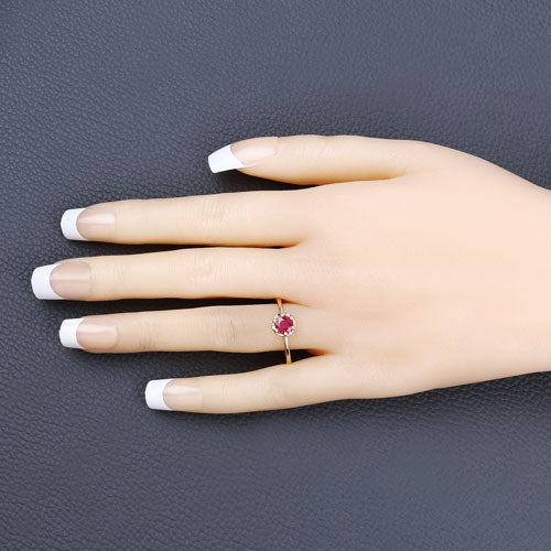 0.50 Carat Genuine Ruby 14K Yellow Gold Ring Bids.com