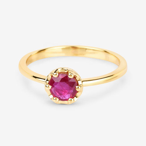 0.50 Carat Genuine Ruby 14K Yellow Gold Ring Bids.com