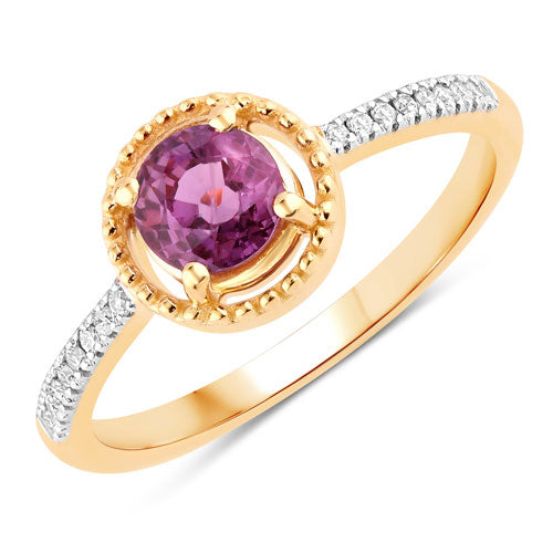 0.92 Carat Genuine Ruby and White Diamond 14K Yellow Gold Ring Bids.com