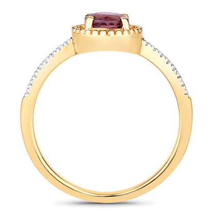 0.92 Carat Genuine Ruby and White Diamond 14K Yellow Gold Ring Bids.com