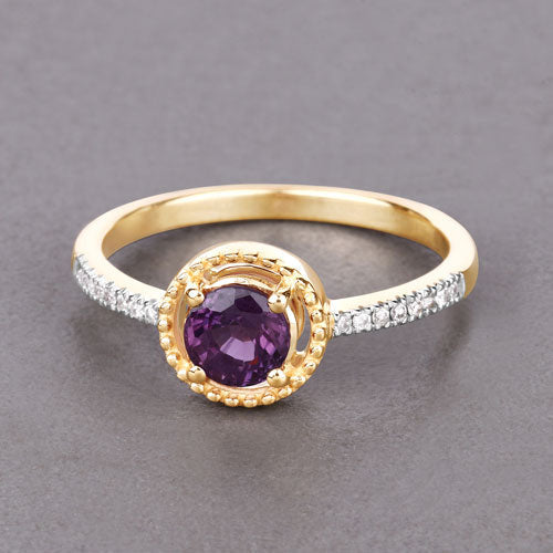 0.92 Carat Genuine Ruby and White Diamond 14K Yellow Gold Ring Bids.com