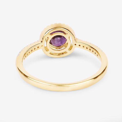 0.92 Carat Genuine Ruby and White Diamond 14K Yellow Gold Ring Bids.com
