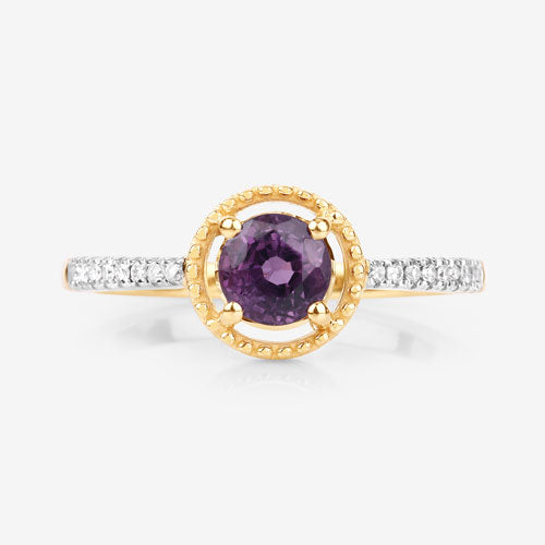 0.92 Carat Genuine Ruby and White Diamond 14K Yellow Gold Ring Bids.com