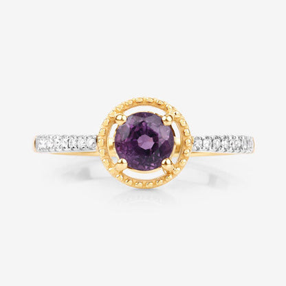 0.92 Carat Genuine Ruby and White Diamond 14K Yellow Gold Ring Bids.com