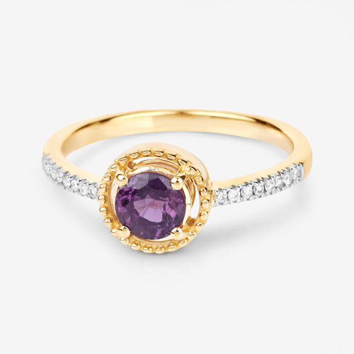 0.92 Carat Genuine Ruby and White Diamond 14K Yellow Gold Ring Bids.com