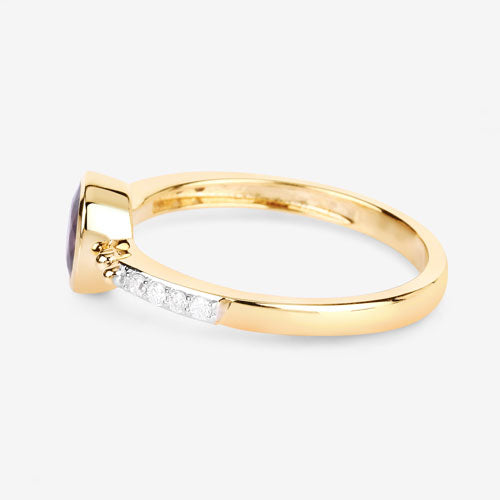 1.00 Carat Genuine Ruby and White Diamond 14K Yellow Gold Ring Bids.com