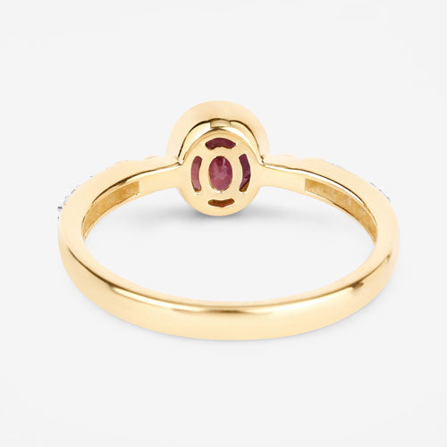 1.00 Carat Genuine Ruby and White Diamond 14K Yellow Gold Ring Bids.com