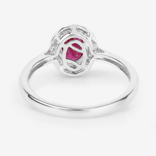 1.06 Carat Genuine Ruby and White Diamond 14K White Gold Ring Bids.com