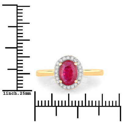 1.06 Carat Genuine Ruby and White Diamond 14K Yellow Gold Ring Bids.com