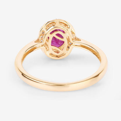 1.06 Carat Genuine Ruby and White Diamond 14K Yellow Gold Ring Bids.com