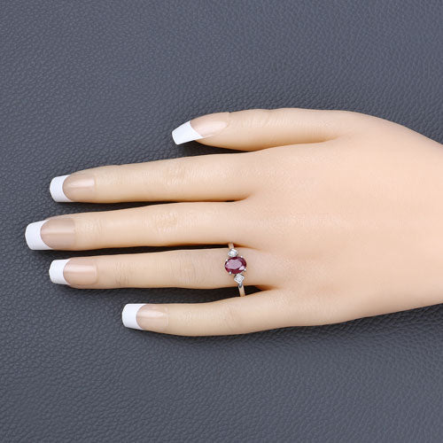 1.22 Carat Genuine Ruby and White Diamond 14K White Gold Ring Bids.com