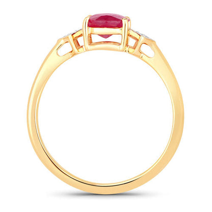 1.22 Carat Genuine Ruby and White Diamond 14K Yellow Gold Ring Bids.com