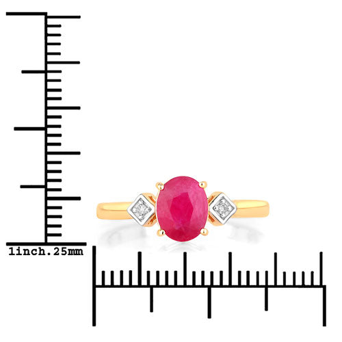 1.22 Carat Genuine Ruby and White Diamond 14K Yellow Gold Ring Bids.com