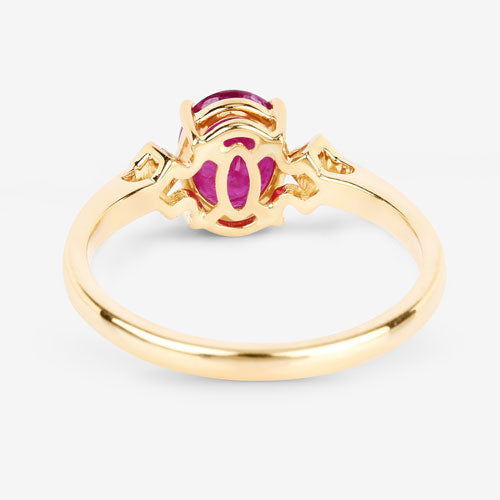 1.22 Carat Genuine Ruby and White Diamond 14K Yellow Gold Ring Bids.com