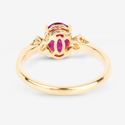 1.22 Carat Genuine Ruby and White Diamond 14K Yellow Gold Ring Bids.com