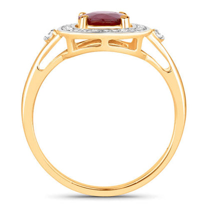 1.67 Carat Genuine Ruby and White Diamond 14K Yellow Gold Ring Bids.com