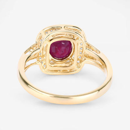 1.67 Carat Genuine Ruby and White Diamond 14K Yellow Gold Ring Bids.com