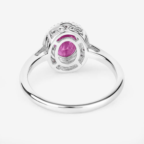1.83 Carat Genuine Ruby and White Diamond 14K White Gold Ring Bids.com