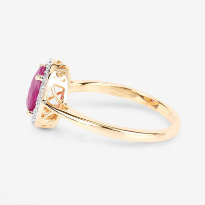 1.83 Carat Genuine Ruby and White Diamond 14K Yellow Gold Ring Bids.com