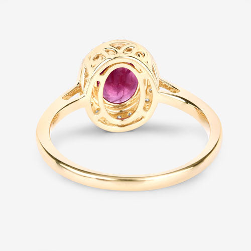 1.83 Carat Genuine Ruby and White Diamond 14K Yellow Gold Ring Bids.com