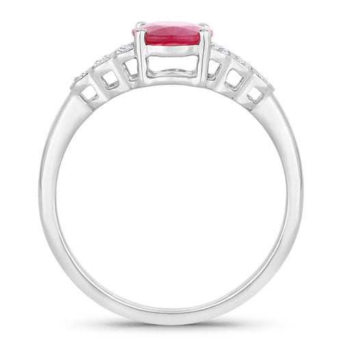1.52 Carat Genuine Ruby and White Diamond 14K White Gold Ring Bids.com