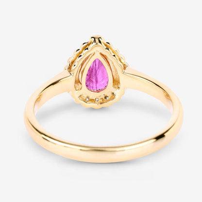 0.94 Carat Genuine Ruby and White Diamond 14K Yellow Gold Ring Bids.com