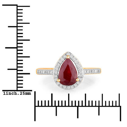 1.25 Carat Genuine Ruby and White Diamond 14K Yellow Gold Ring Bids.com