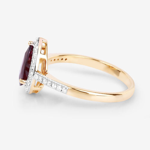 1.25 Carat Genuine Ruby and White Diamond 14K Yellow Gold Ring Bids.com
