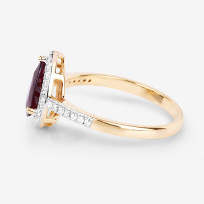 1.25 Carat Genuine Ruby and White Diamond 14K Yellow Gold Ring Bids.com