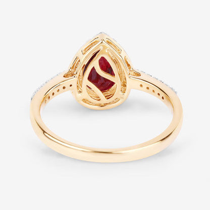 1.25 Carat Genuine Ruby and White Diamond 14K Yellow Gold Ring Bids.com
