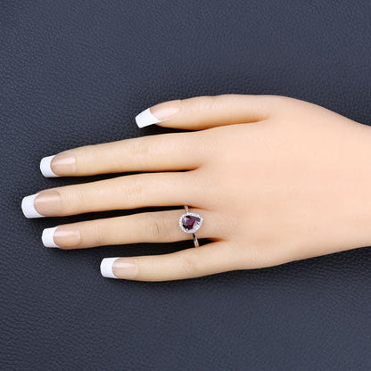 1.30 Carat Genuine Ruby and White Diamond 14K White Gold Ring Bids.com
