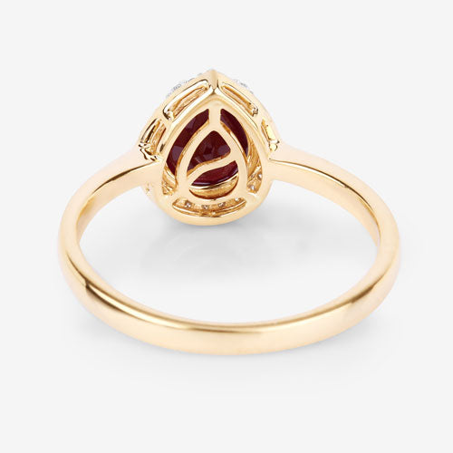 1.30 Carat Genuine Ruby and White Diamond 14K Yellow Gold Ring Bids.com
