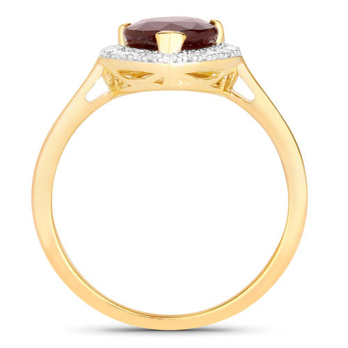 2.19 Carat Genuine Ruby and White Diamond 14K Yellow Gold Ring Bids.com