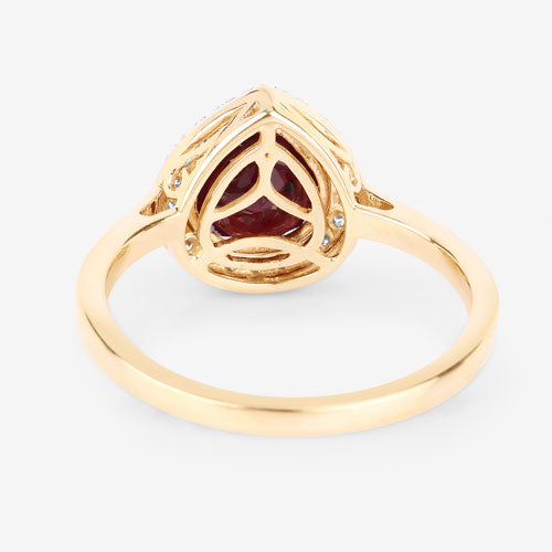2.19 Carat Genuine Ruby and White Diamond 14K Yellow Gold Ring Bids.com