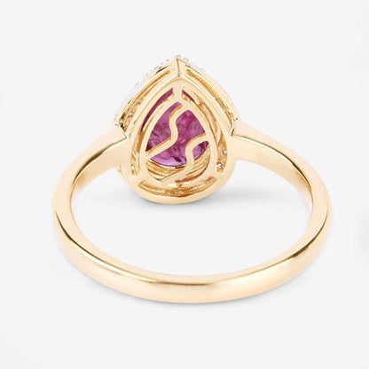 1.38 Carat Genuine Ruby and White Diamond 14K Yellow Gold Ring Bids.com
