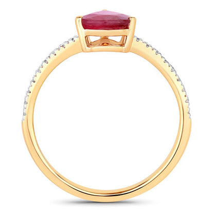 1.68 Carat Genuine Ruby and White Diamond 14K Yellow Gold Ring Bids.com