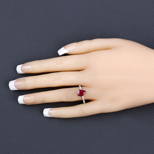 1.68 Carat Genuine Ruby and White Diamond 14K Yellow Gold Ring Bids.com