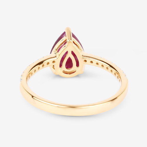 1.68 Carat Genuine Ruby and White Diamond 14K Yellow Gold Ring Bids.com