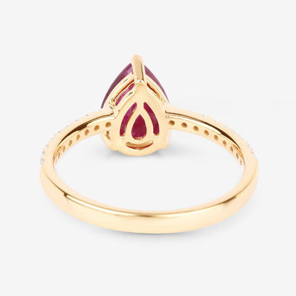 1.68 Carat Genuine Ruby and White Diamond 14K Yellow Gold Ring Bids.com