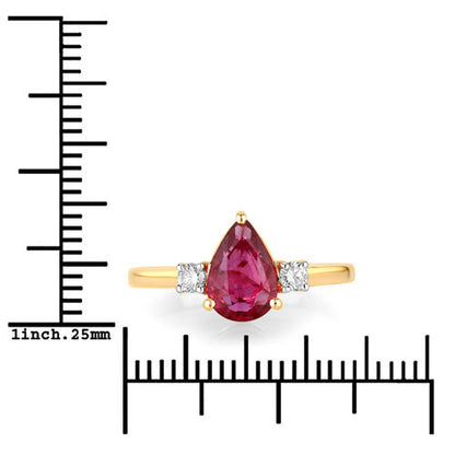 1.08 Carat Genuine Ruby and White Diamond 14K Yellow Gold Ring Bids.com