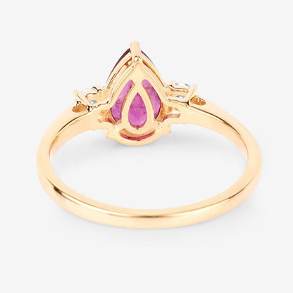 1.08 Carat Genuine Ruby and White Diamond 14K Yellow Gold Ring Bids.com