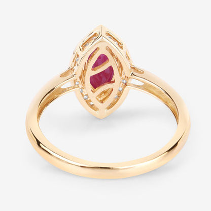 1.57 Carat Genuine Ruby and White Diamond 14K Yellow Gold Ring Bids.com