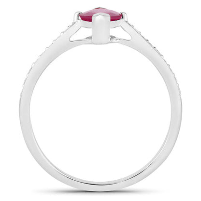 1.51 Carat Genuine Ruby and White Diamond 14K White Gold Ring Bids.com